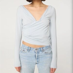 Line By K Umi long sleeve top - powder blue